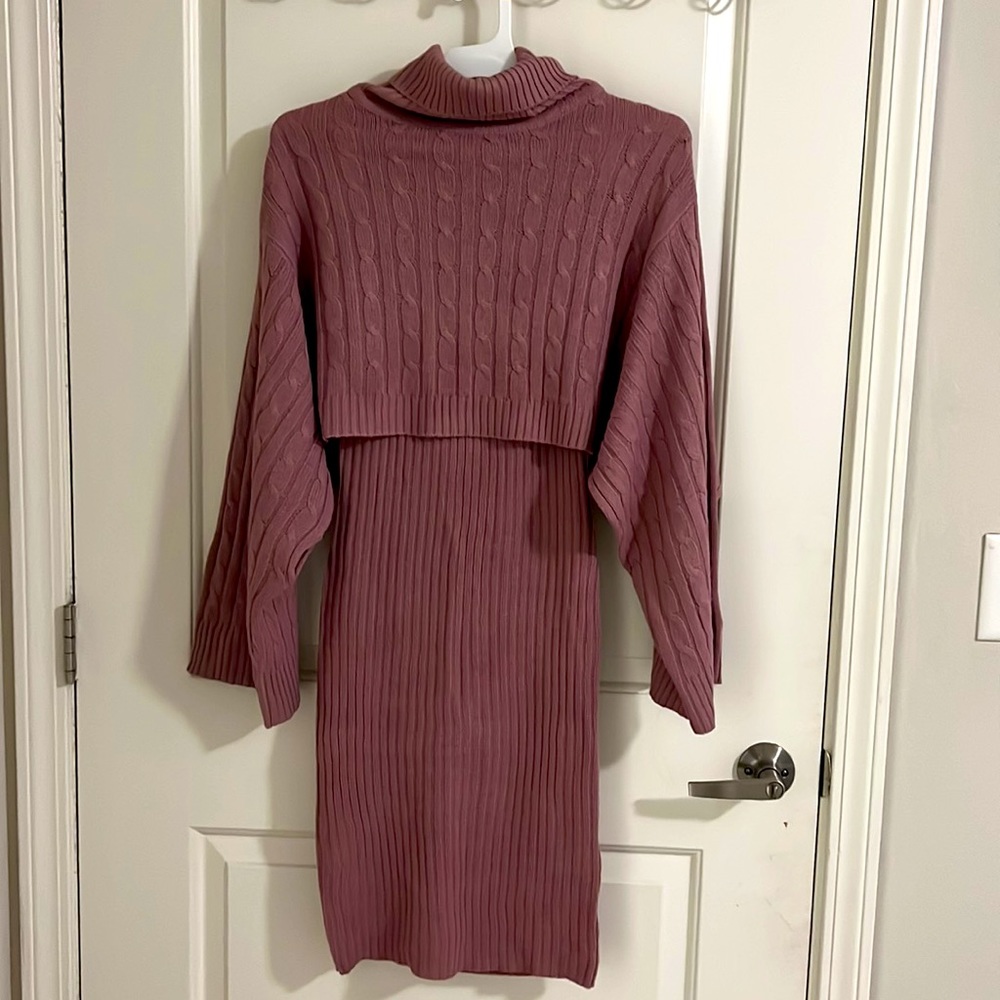 Dusty rose sweater dress!